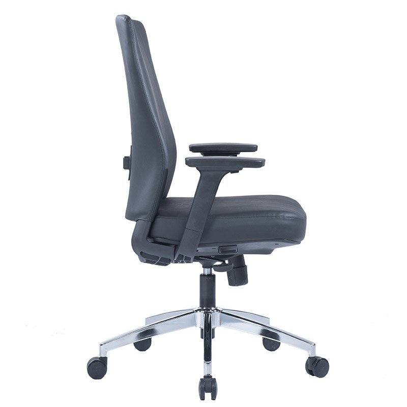 Lorenzo Black PU Leather Medium Back Chair-4