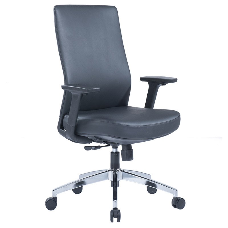 Lorenzo Black PU Leather Medium Back Chair-5