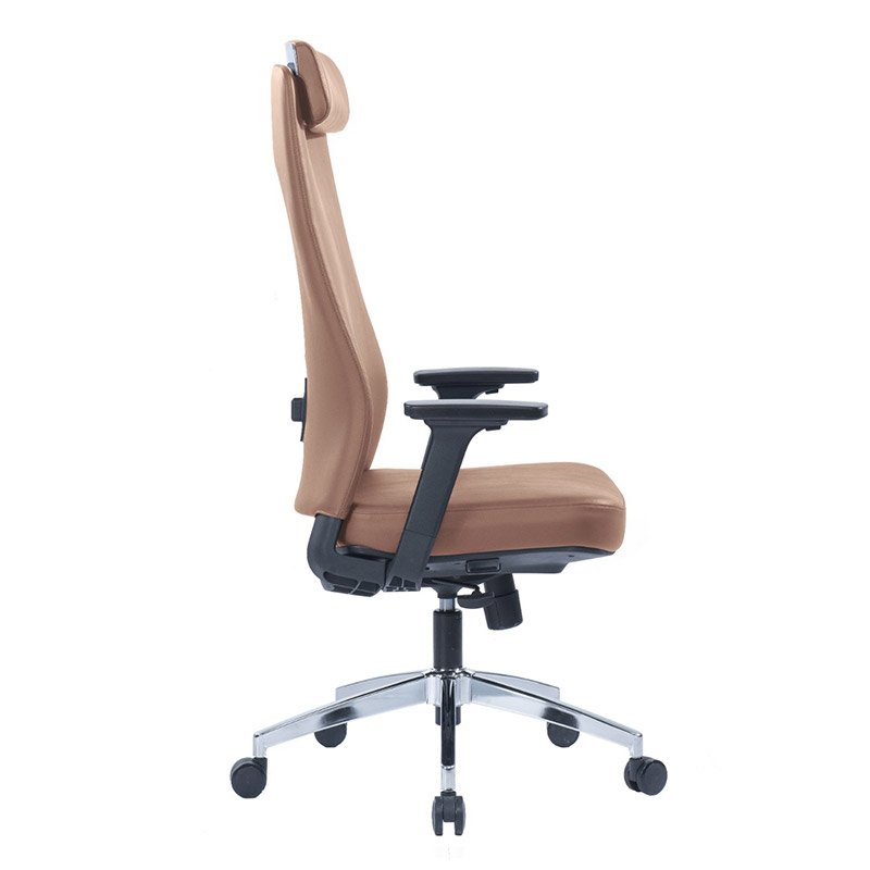 Lorenzo Brown PU Leather High Back Chair-2