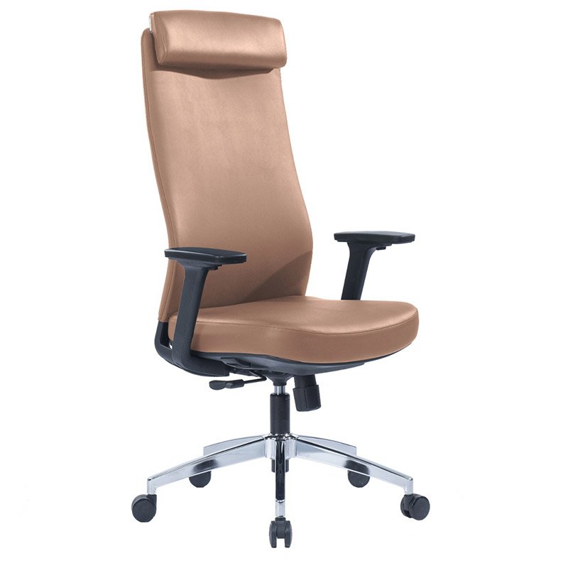 Lorenzo Brown PU Leather High Back Chair-3