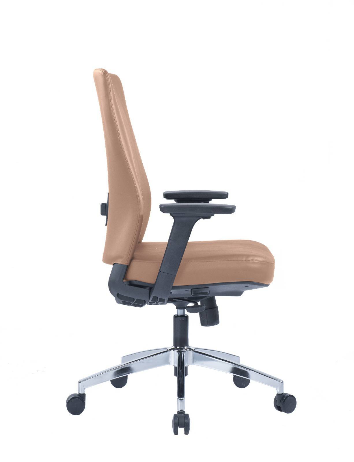 Lorenzo Brown PU Leather Medium Back Chair (2)