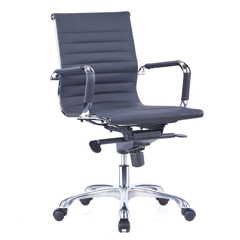 Levis Black PU Medium Back Office Chair4